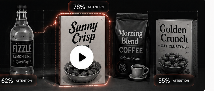 Product lineup with attention scores